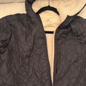 Disney Black Quilted Jacket with Cream Lining